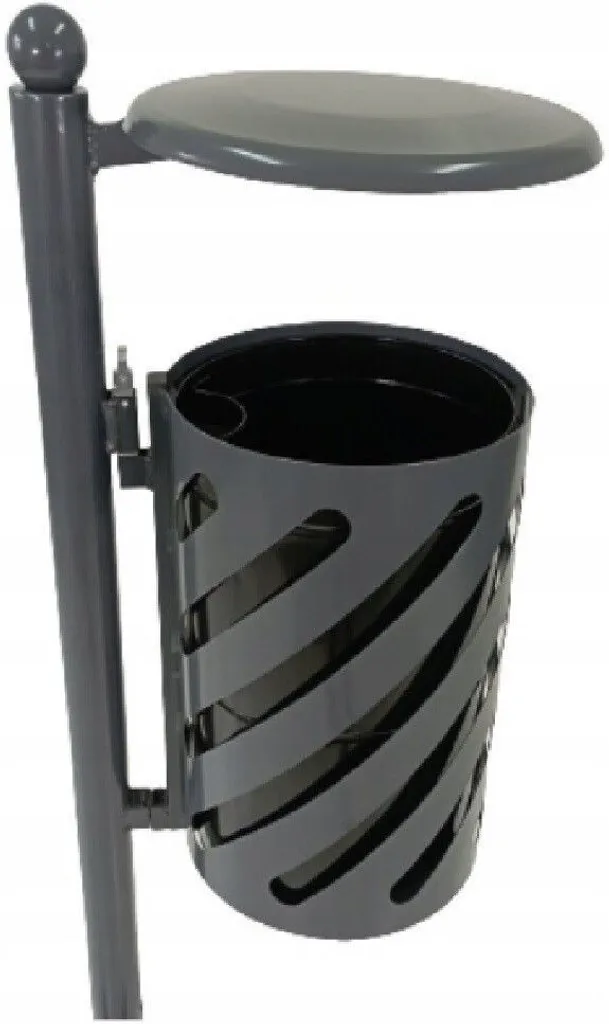 Poubelle Outdoor 9557 Métal avec Toit de Protection - Haute Résistance