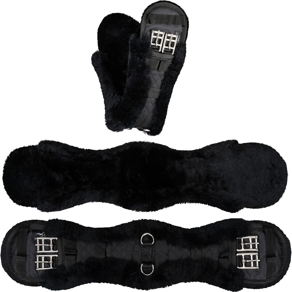 Equinate Kurzgurt Luke anatomisch Lammfell 50cm Schwarz