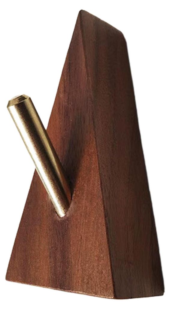 Dreieckiger Wandhaken aus Holz, Holzsockel, Metallhaken, rustikaler Wandhaken, Kleiderhaken für Eingangsbereich, Wohnzimmer, Schlafzimmer