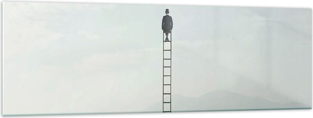 Bilder auf glas - Einteilig - Leiter Himmel Symbol - 160x50cm - Glasbilder - Wandbilder - Bilder - zum Aufhängen bereit - Wanddekoration aus Glas ...