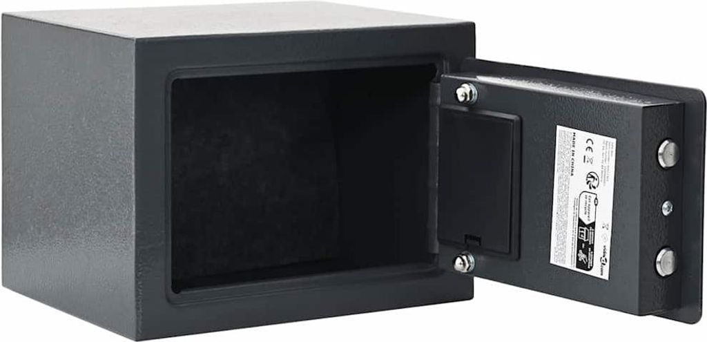 vidaXL Digitaler Safe mit Schloss Dunkelgrau 23 x 17 x 17 cm Stahl