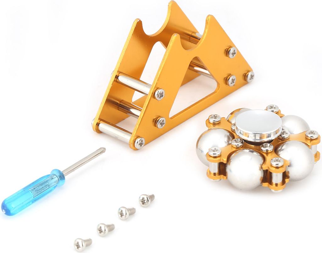 Gelber Aluminium-Kreisel mit Stativ, Riesenrad-Handspielzeug für Kinder/Erwachsene