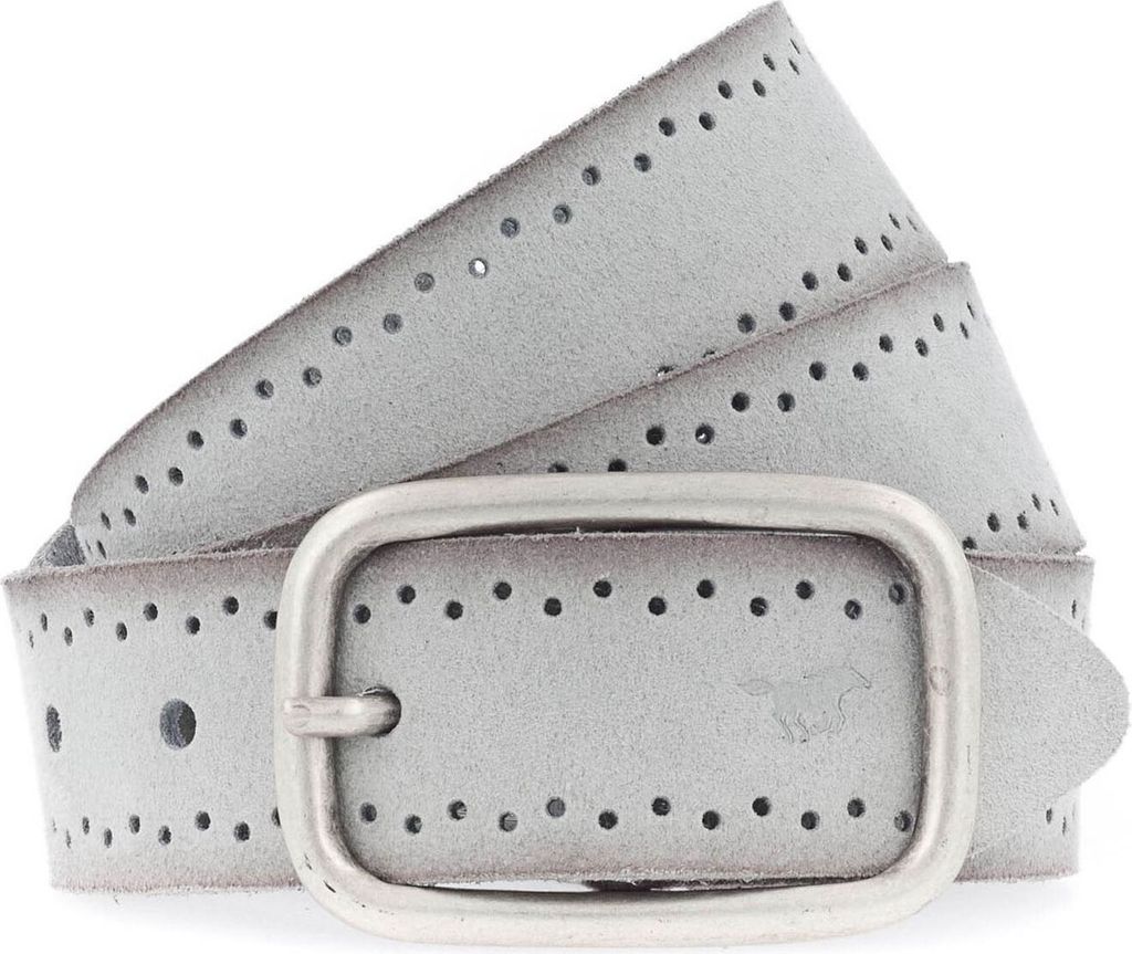 MUSTANG Leder Gürtel Woman's Belt 3.5 W85 Light Grey grau