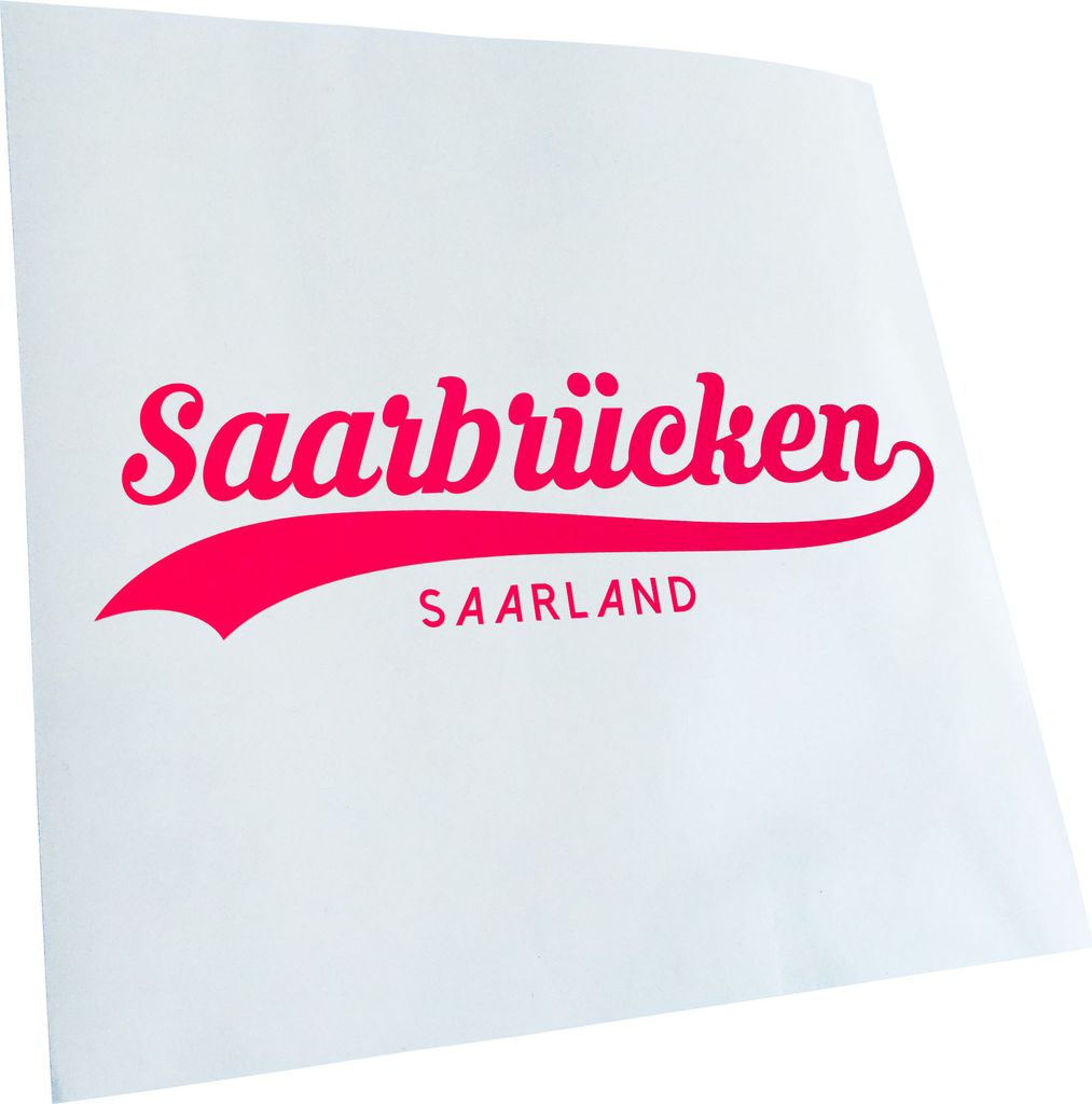 Kiwistar - Autoaufkleber - Saarbrücken Saarland - Neonpink - 60x17cm - Aufkleber für Auto, Laptop, Fahrrad, LKW, Motorrad mehrfarbig JDM Decal Ra...