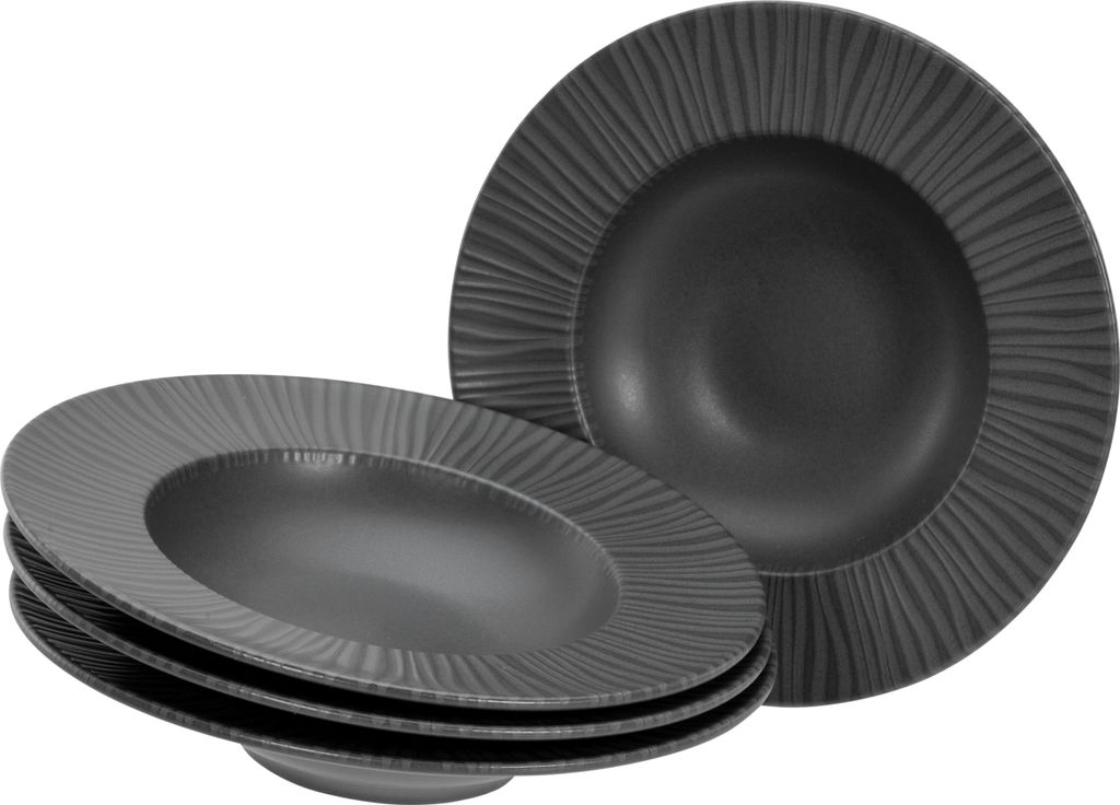 CreaTable, 21820, Vesuvio Black, tanier na cestoviny 4 ks, Obrázok produktu 
