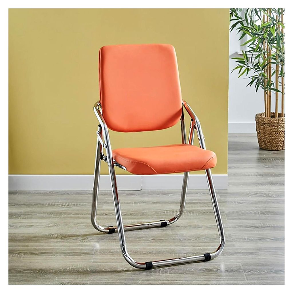 Metall Klappstuhl, stabiler Stuhl für Büro, Computer, Home Office, Camping, platzsparend für Haus, Büro, Esszimmer und Empfang (Farbe: D)