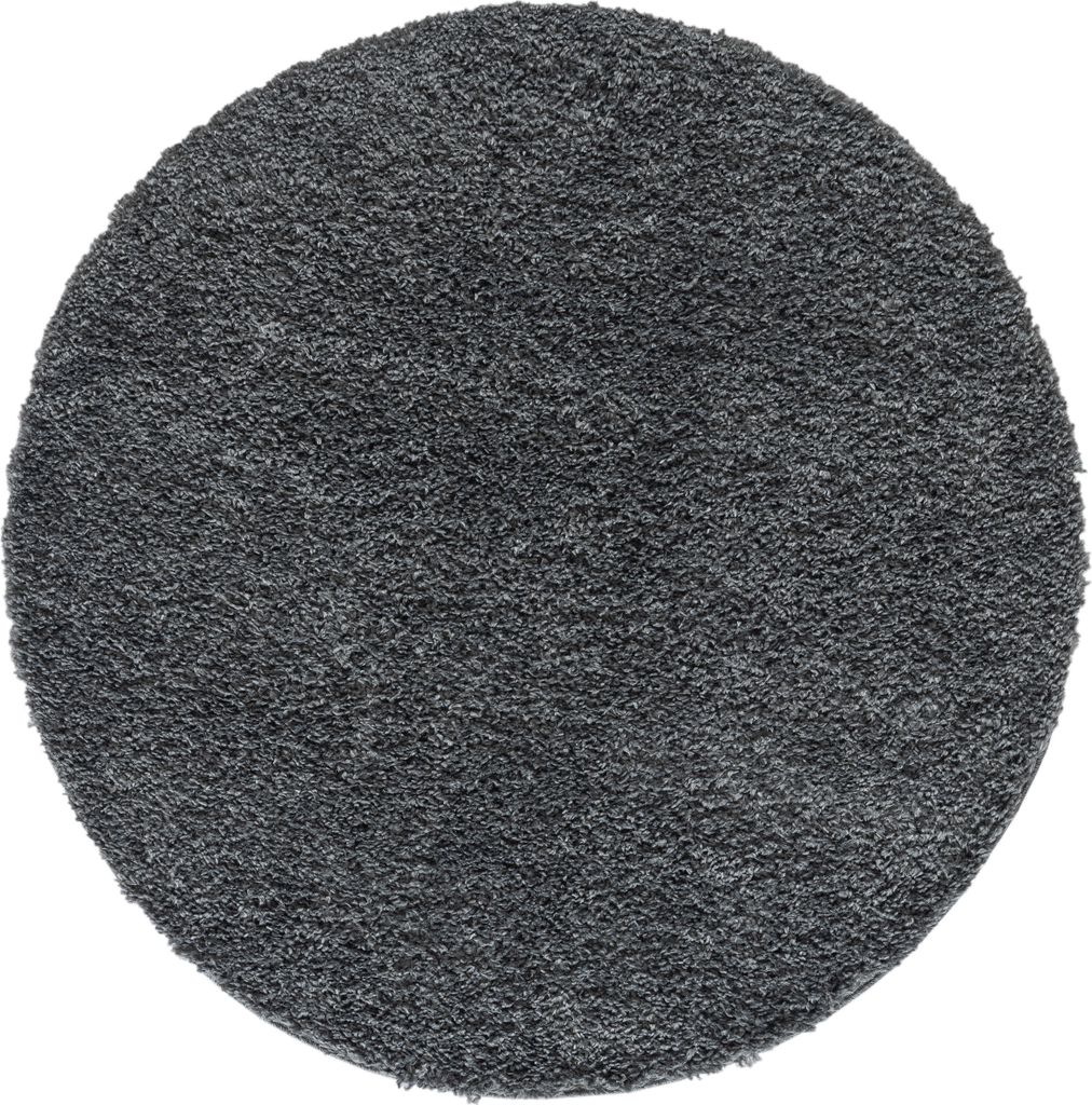 MY-RUG Teppich, Hochflorteppich Shaggy Star, 150x150, dunkelgrau, leicht glänzend, extra flauschig, rund