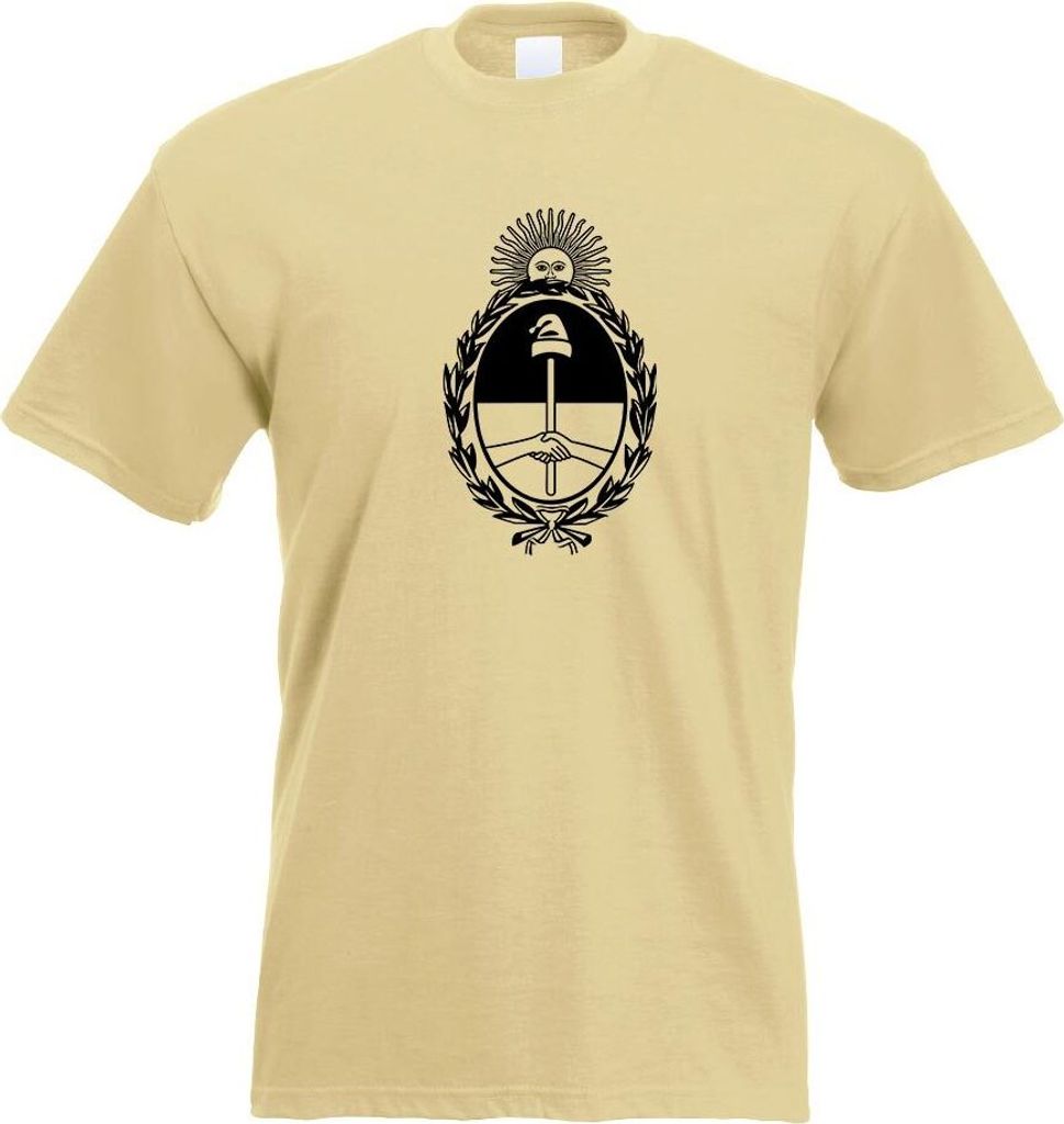Kiwistar - T-Shirt - Khaki - Argentinien Wappen Motiv Bedruckt Funshirt Design Print - mit Motiv Bedruckt - Funshirt Design - Sport - Freizeit - He...