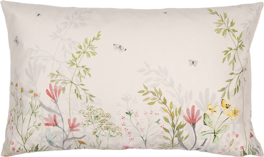 Clayre & Eef Kissenbezug 30x50 cm Beige Grün Polyester Produktbild 