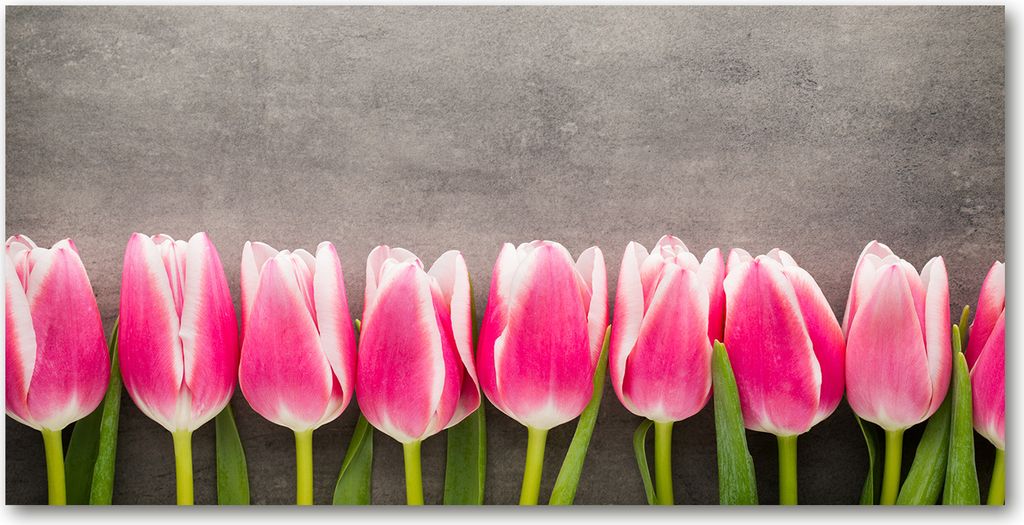 Tulup Leinwandbild - 140x70 cm - Wandkunst - Drucke auf Leinwand - Leinwanddruck - Blumen & Pflanzen - Rosa - Rosa Tulpen