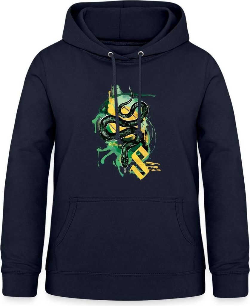Spreadshirt Harry Potter Haus Slytherin Schlange Damen Hoodie, XL, Navy