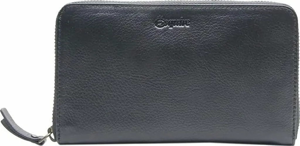 Esquire Pelle portafoglio Peru Zip Around Wallet Black nero