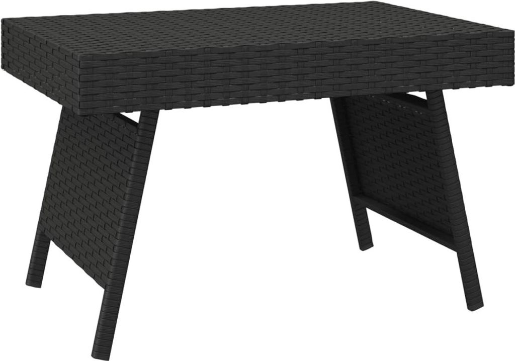 vidaXL Table d'appoint pliante noire 60x40x38 cm Poly rotin Image du produit 