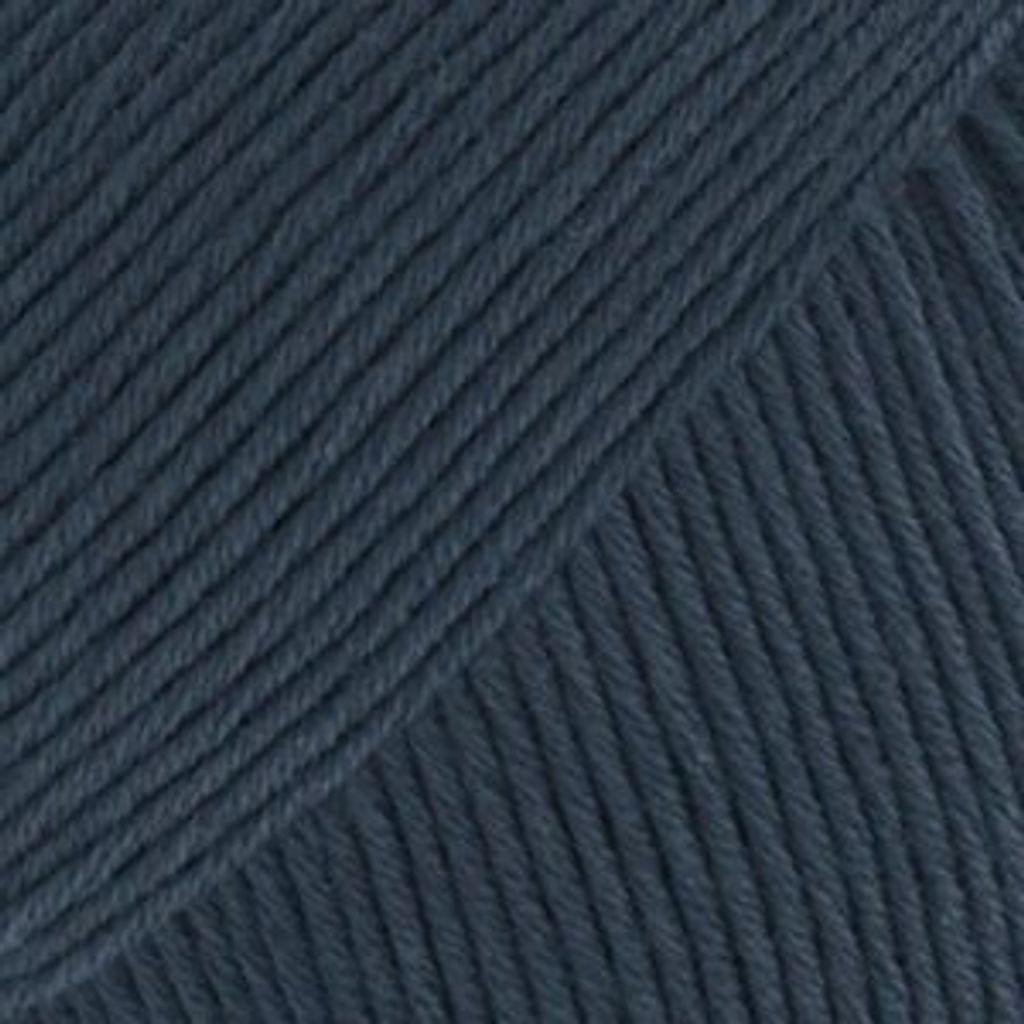 A close-up, textured view of navy blue yarn.
