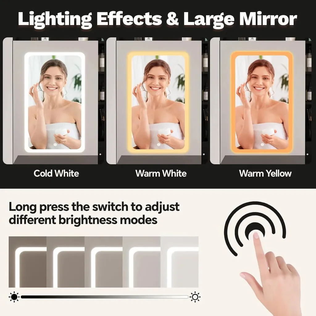 Coiffeuse LED Compacte avec Chargeur USB et Rangement - Noir - Pack Complet - 4