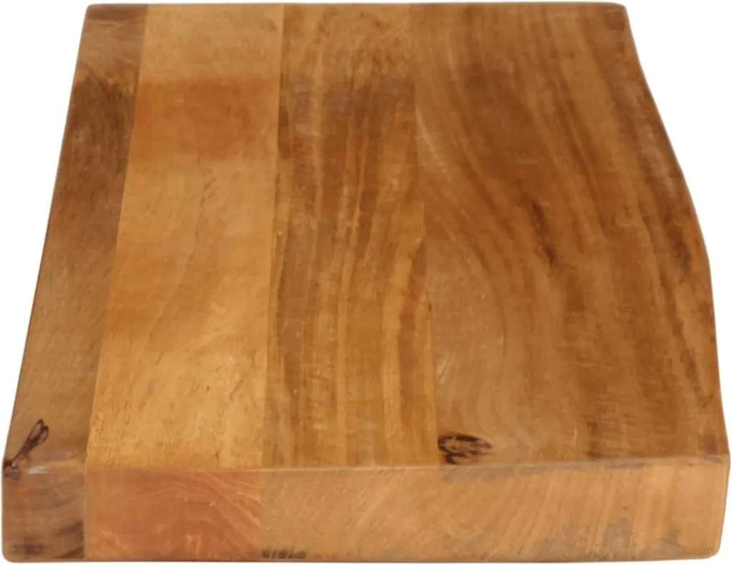 The Living Store Piano del tavolo con bordo ad albero 80x40x2,5 cm in legno massiccio di mango - 5