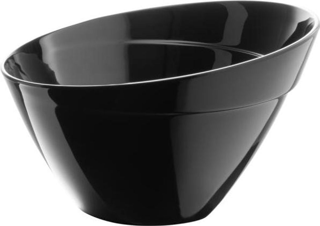 APS 85042 Schale BALANCE, Ø 24,5 cm, Höhe 15 cm, 2,5 Liter, Melamin, mit Antirutsch-Füßchen, schwarz
