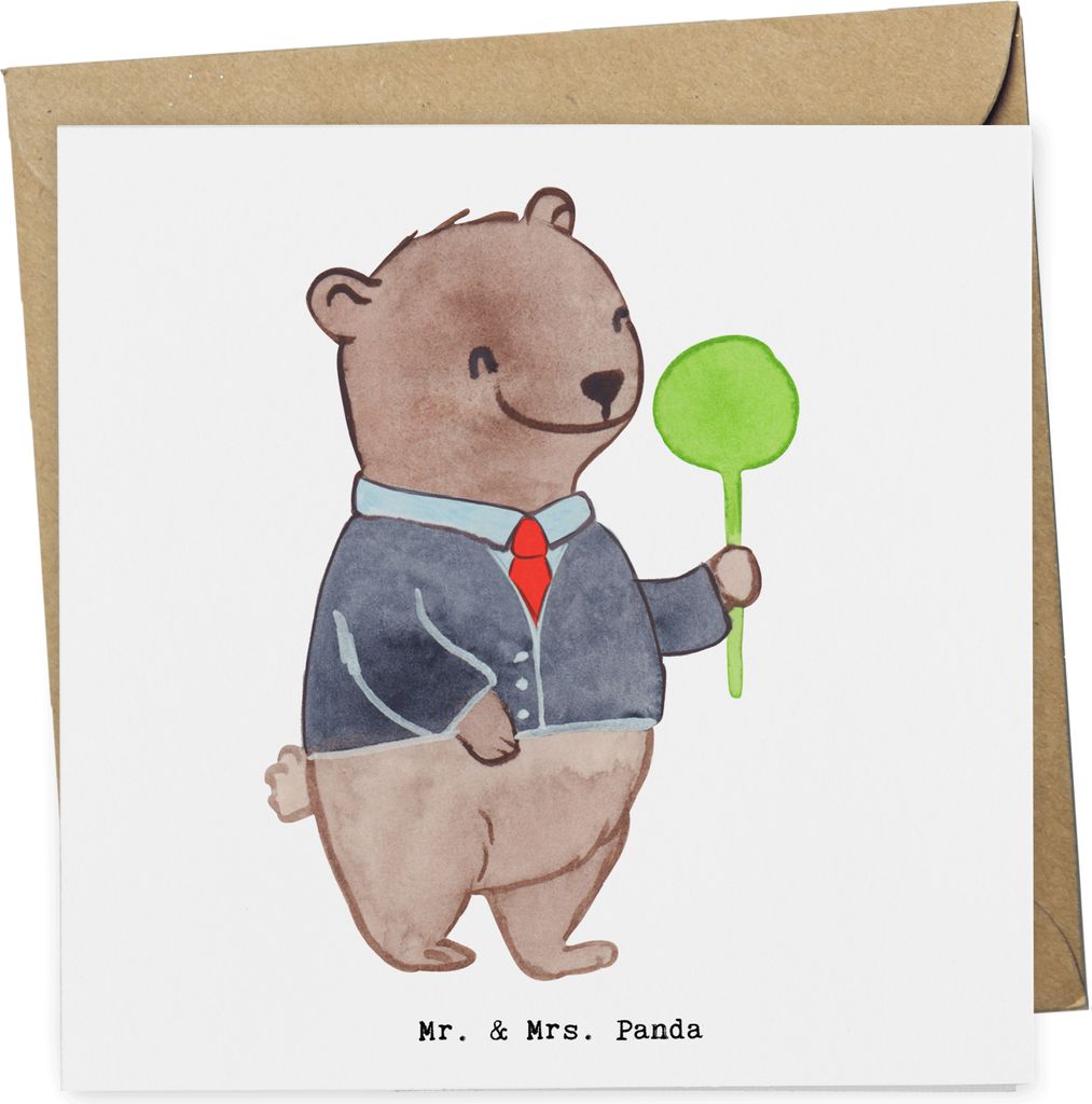 Mr. & Mrs. Panda Grußkarte Zugbegleiter Herz - Weiß - Geschenk, faltkarte, anlasskarte, Glückwunschkarte, Klappkarte, doppelkarte