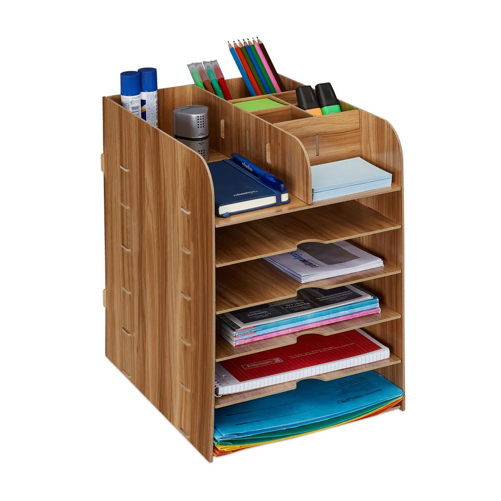 Ottimizza il tuo Lavoro con l'Organizer Marrone RD42749 - Relaxdays