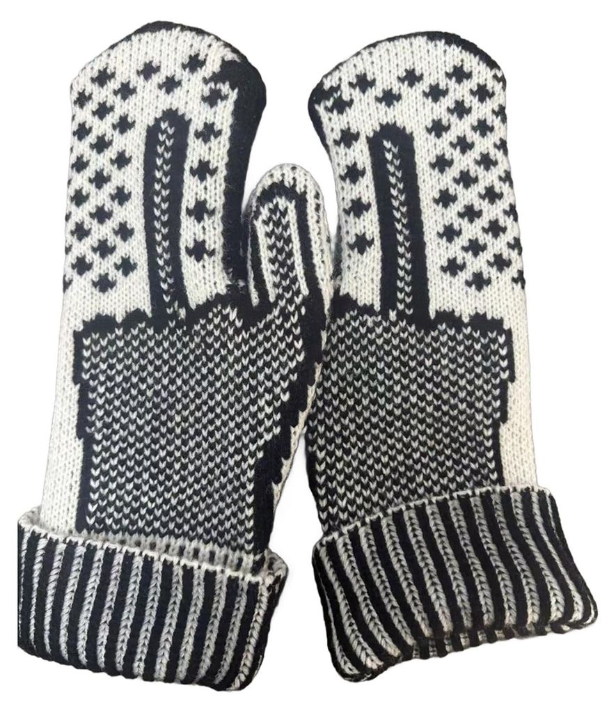 Lustige Mittelfinger-Fäustlinge, kuschelige Strickhandschuhe mit versteckter Frechheit, freche Stinkefinger-Strickhandschuhe, Scherzgeschenk für ...