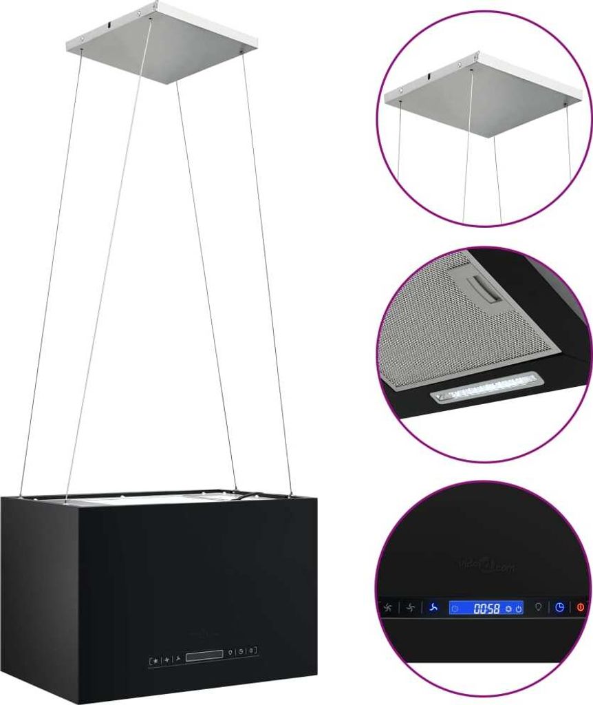vidaXL Hängende Inselhaube Touch-Sensor LCD 55 cm Produktbild 