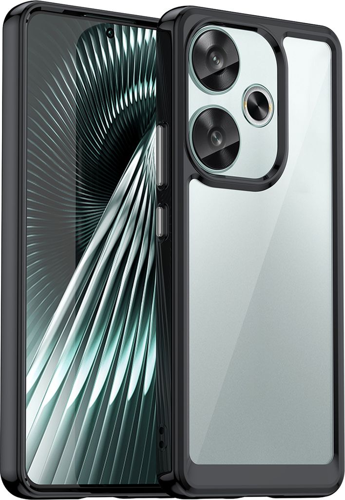 Schutzhülle für Xiaomi Redmi Turbo 3 Klar Rückseite Stoßfeste TPU Silikon Bumper Hülle Schwarz