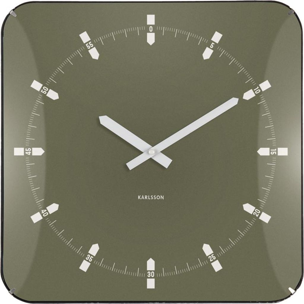 Karlsson – Sucinto Dome Square Wanduhr – Luxusgrün