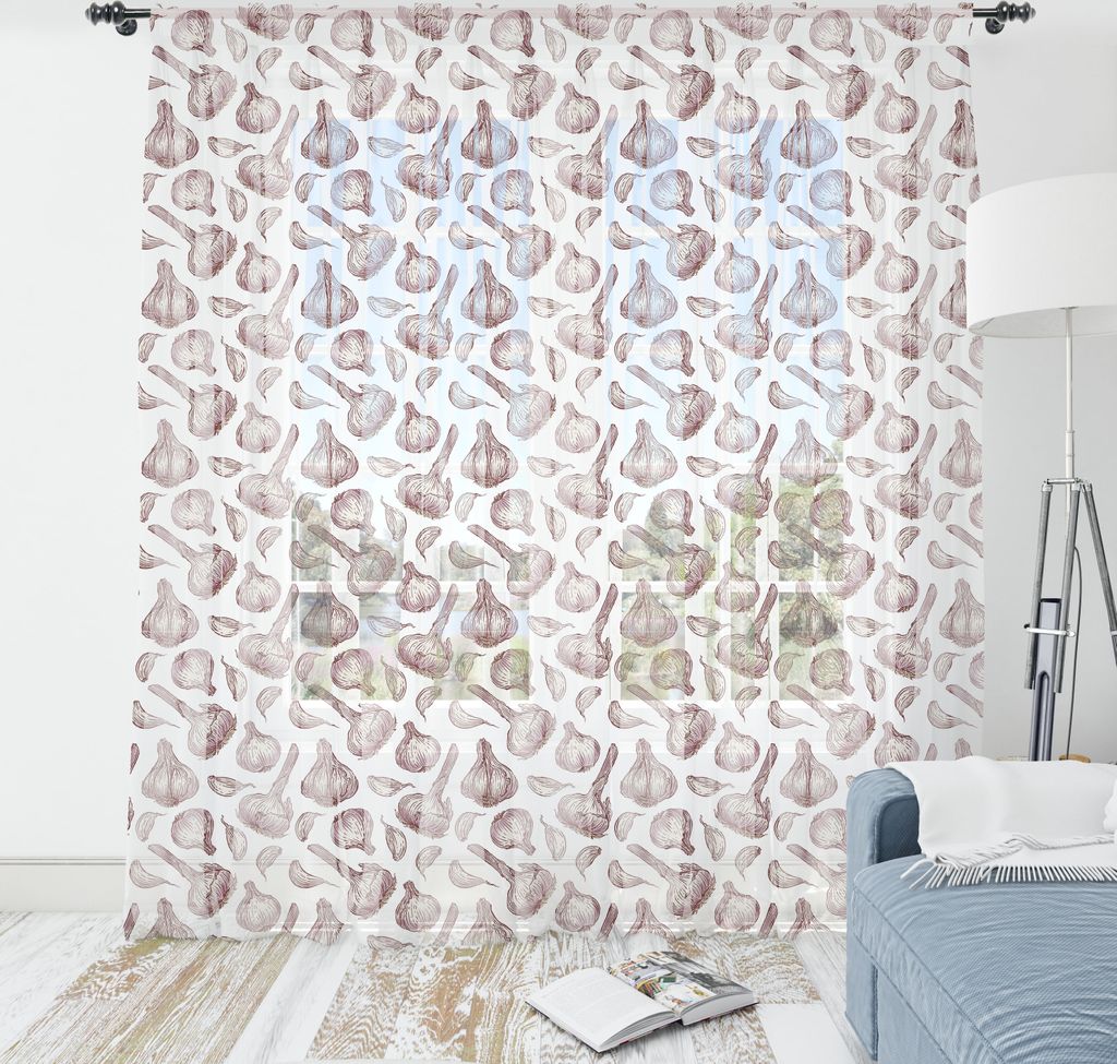 ABAKUHAUS Küche Wandteppich, Retro Look Knoblauch Hand gezeichnet Lebensmittel Illustration Neutraler Hintergrund, Wohnzimmer Schlafzimmer seidige...