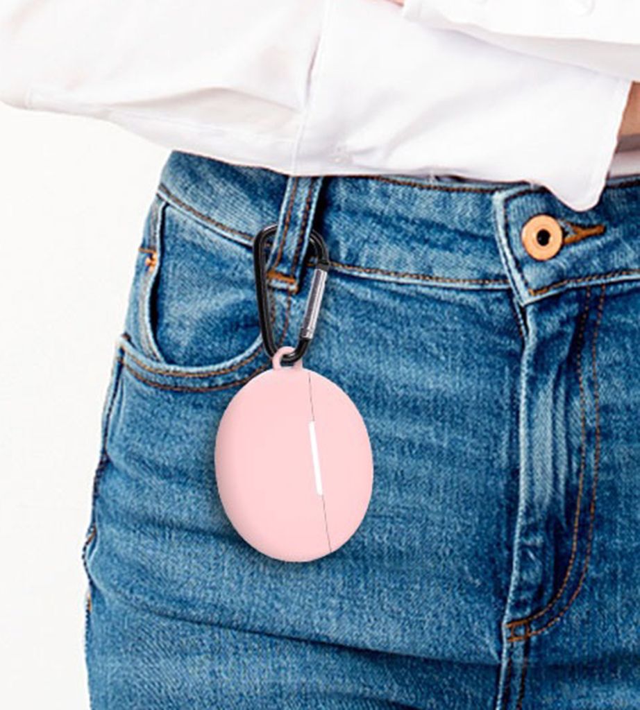Bluetooth Earphone Soft Silicon Schutzhülle mit Carabiner -Speicherschale für Huawei Freebuds 4i-Rosa