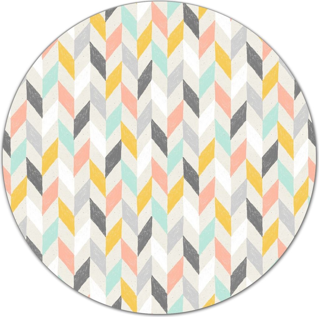 Glas-Herdabdeckplatte Glaskeramikkochfeld-Abdeckung - 40 cm - Pastellfarbenes Fischgrätenmuster