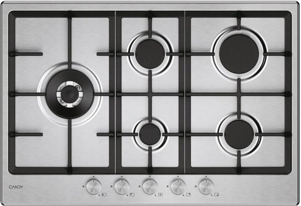 Candy CHG7WL4WTX Edelstahl-Einbaukochfeld 74,5 cm de Gas 5 Zone(n)