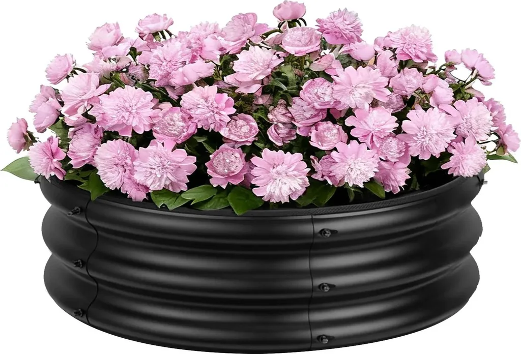 Plate-bande surélevée pour jardin et potager, acier galvanisé 107x28 cm