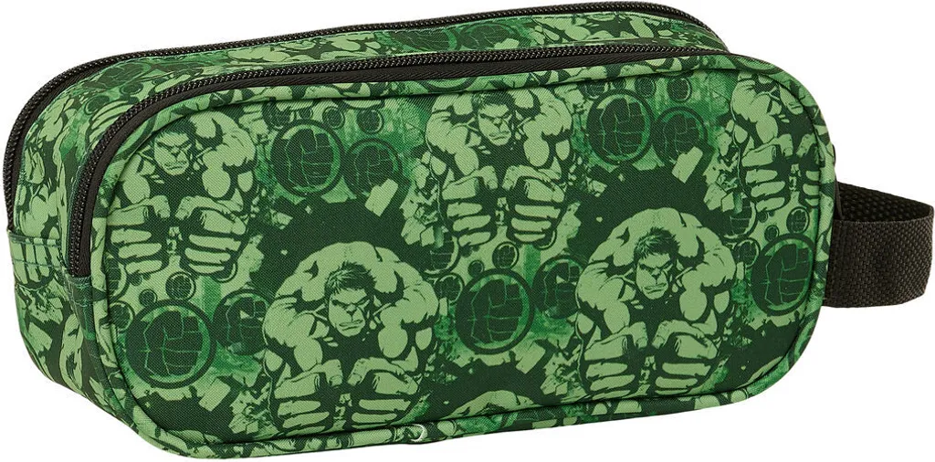 Hulk Case 3D Double Zip - Nero/Verde | Urban Accessories Marvel 21cm - 3