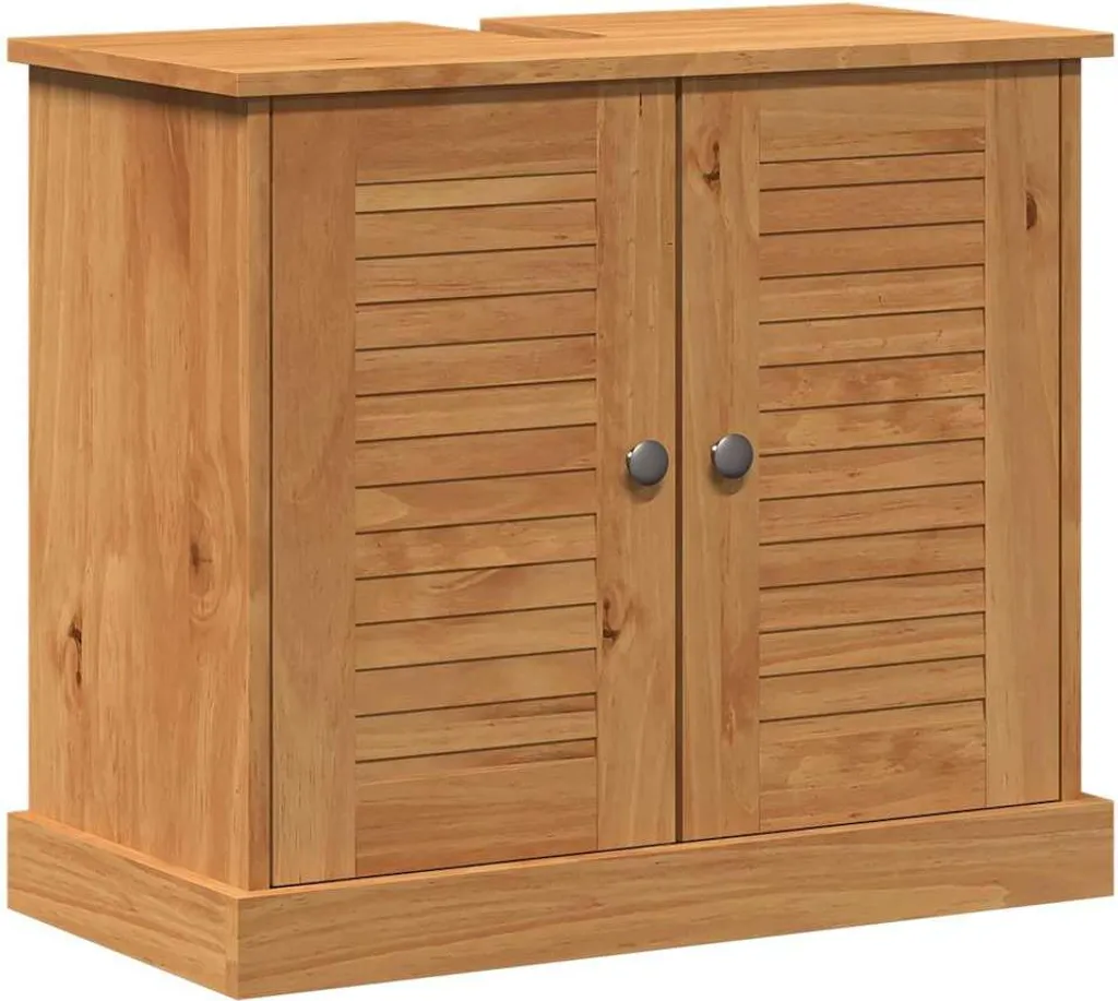 vidaXL Mobiletto VIGO Marrone Miele in Legno Massiccio per Bagno e Soggiorno