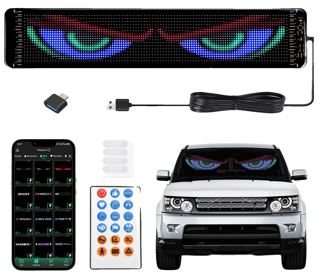 Écran LED programmable 16 x 96 pixels RVB avec connexion Bluetooth et USB