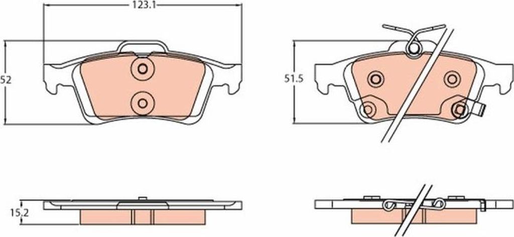 TRW Bremsbeläge Satz Hinten für FORD FOCUS III GDB2178