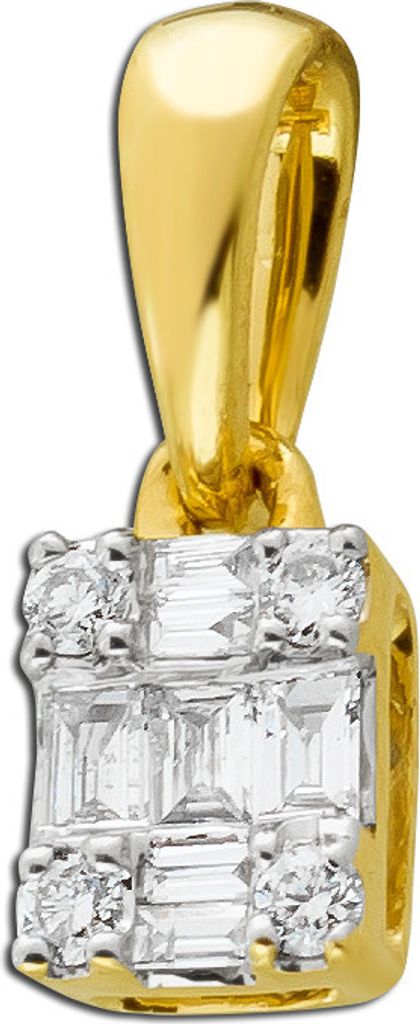 Diamant Anhänger Gelbgold 585 14 Karat Brillanten 0.10ct. TW VSI