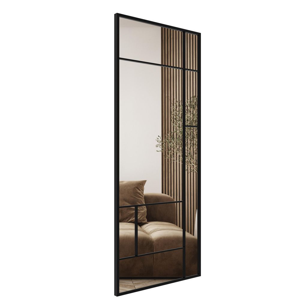 STYLER Wandspiegel LOFT 60x150 cm schwarz rechteckig MDF Produktbild 