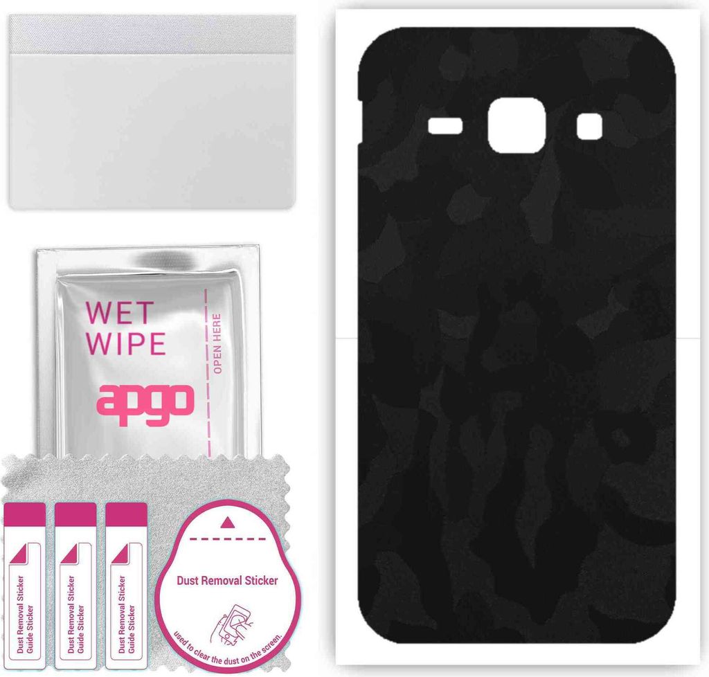 apgo Rückseite Schutzfolie, Skin, kompatibel mit Samsung Galaxy J1 (2016), Hinten Displayschutzfolie aus Vinylfolie, kratzfest, einfache Montage -...