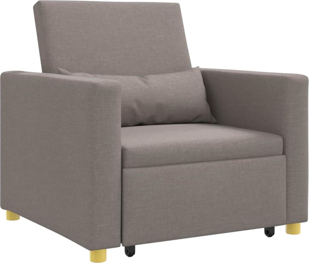 Ausziehbare Schlafcouch Einzel Taupe 90 x 165 x 87 cm Stoff