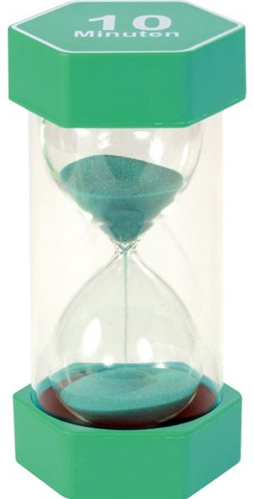 EDUPLAY 120610 Mega clessidra 10 min, Ø 8,4 x 16 cm, verde Immagine del prodotto 