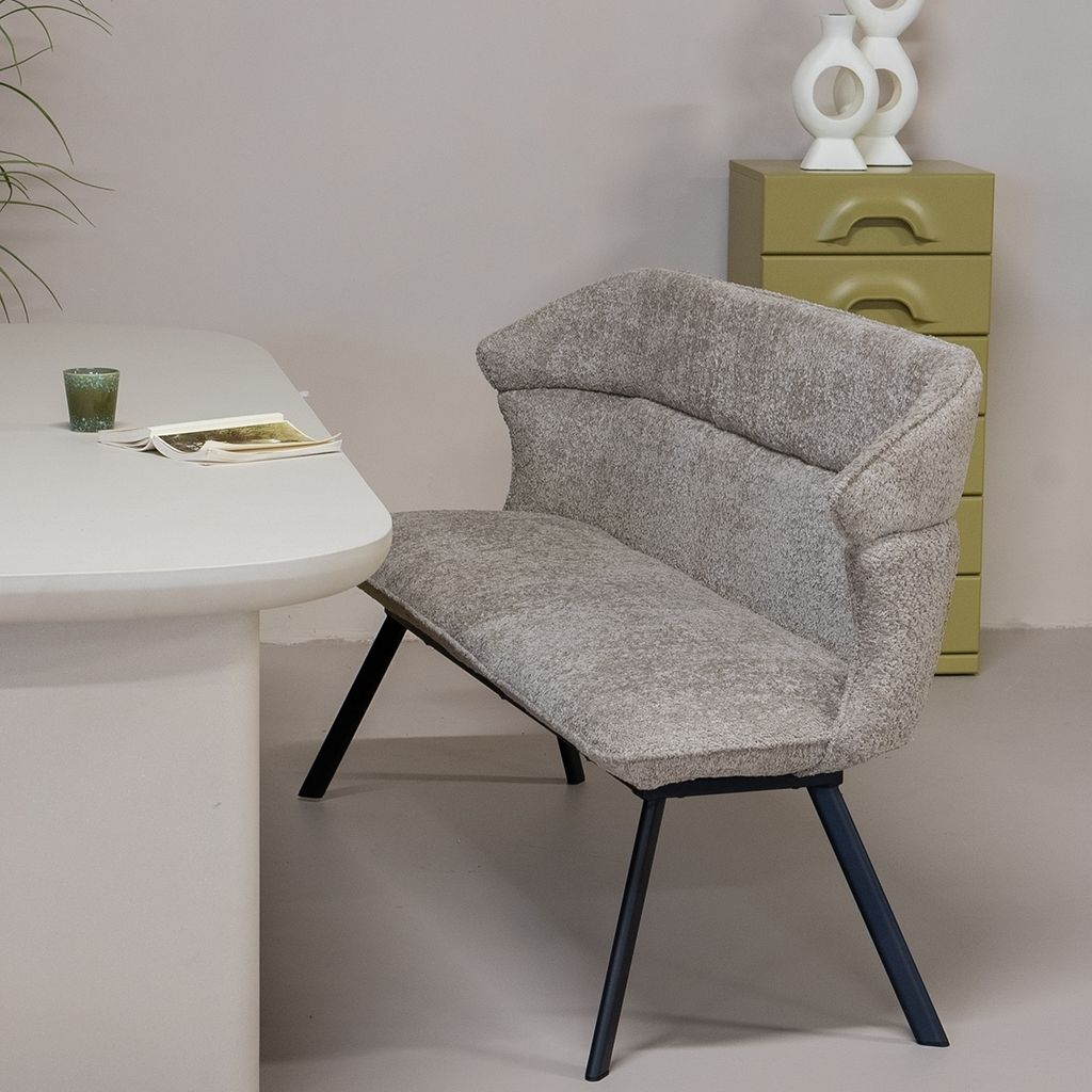 Esszimmerbank Taupe - Stoff - 3-Sitzer - Esszimmerbank Avery - Giga Meubel