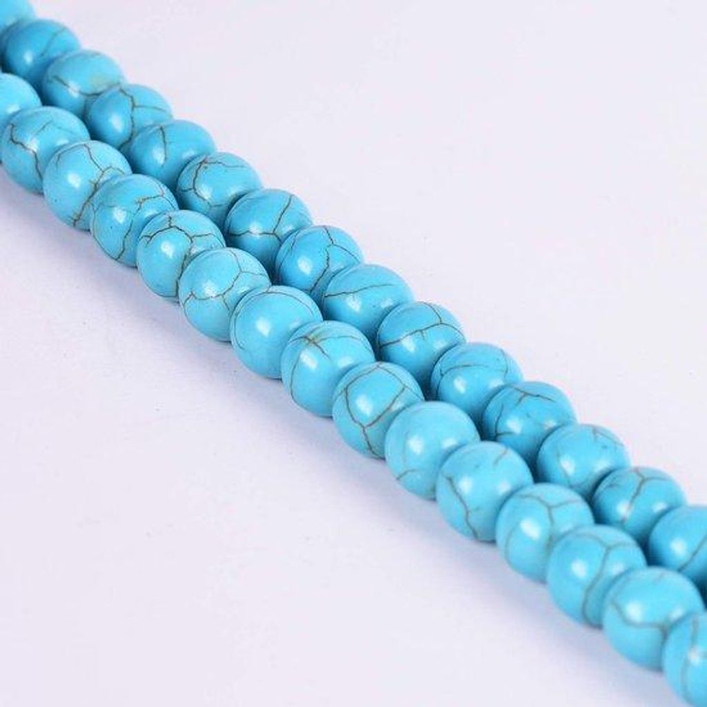 Turmalin Kralen mit Glättem Blauem Edelstein, 15 Zoll, 48 Stück, 8mm Kristalle, DIY-Schmuckset