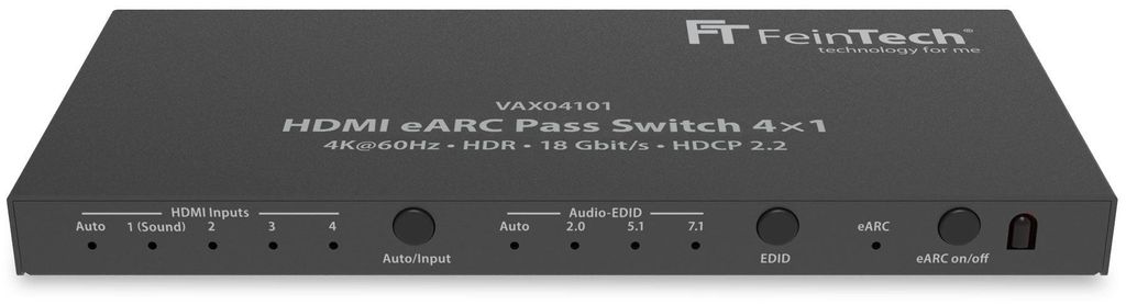 FeinTech VAX04101A HDMI eARC Pass Switch 4x1 für 4K und Dolby Atmos