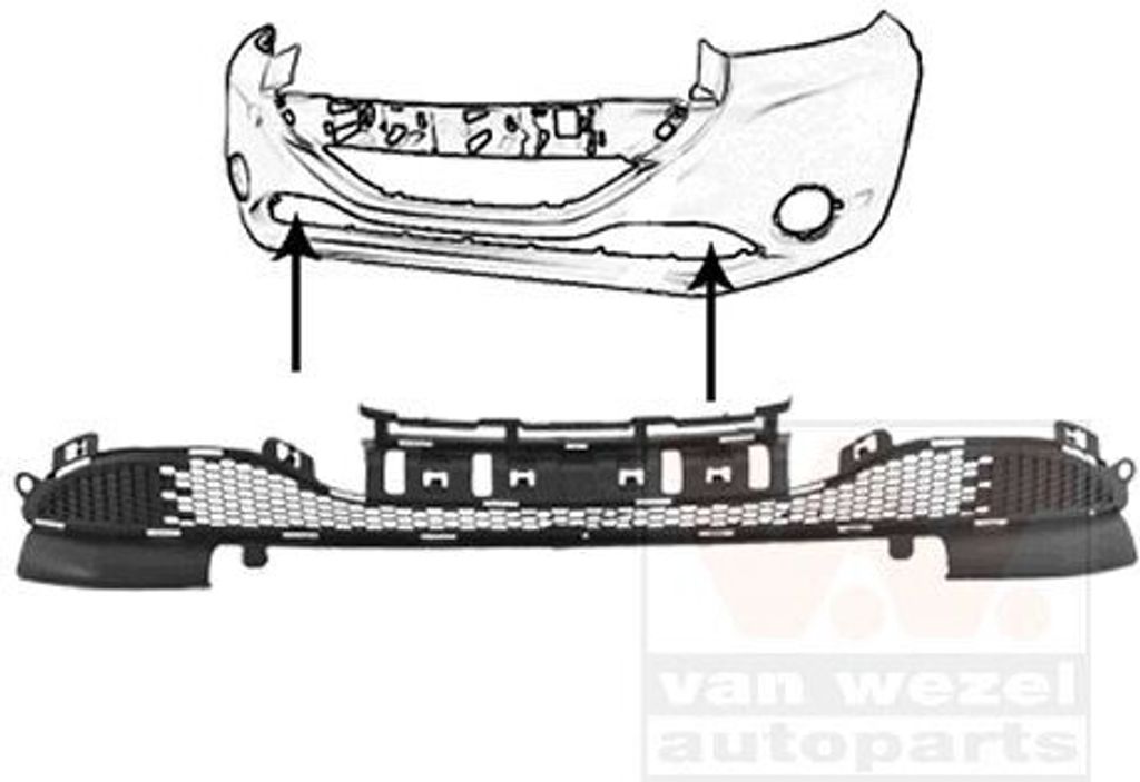 VAN WEZEL Lüftungsgitter Grill Stoßfänger passend für PEUGEOT 208 I Schrägheck (CA, CC)