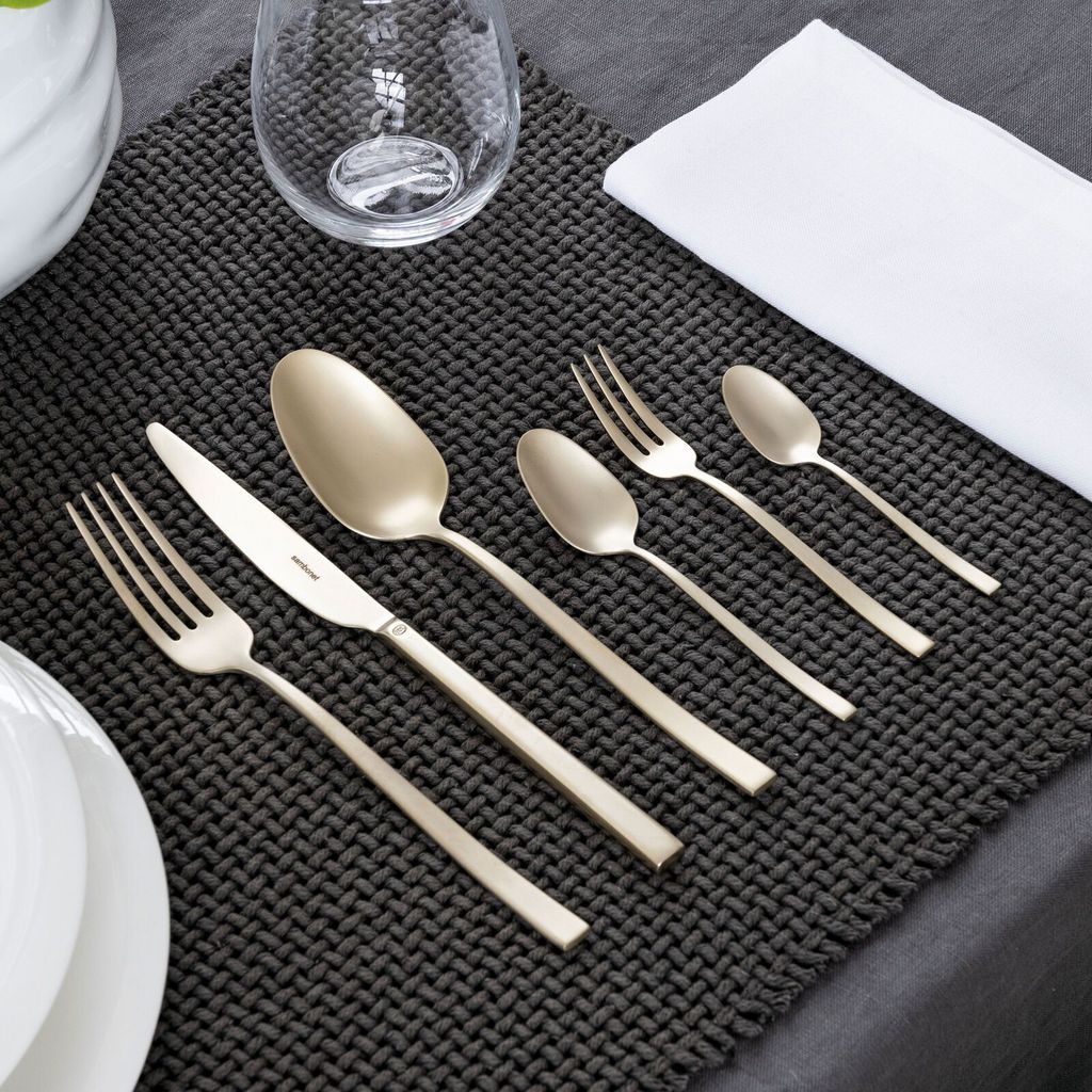 Sambonet Rock 6 Cuillères à Moka - Set Élégant Pour Café Italien