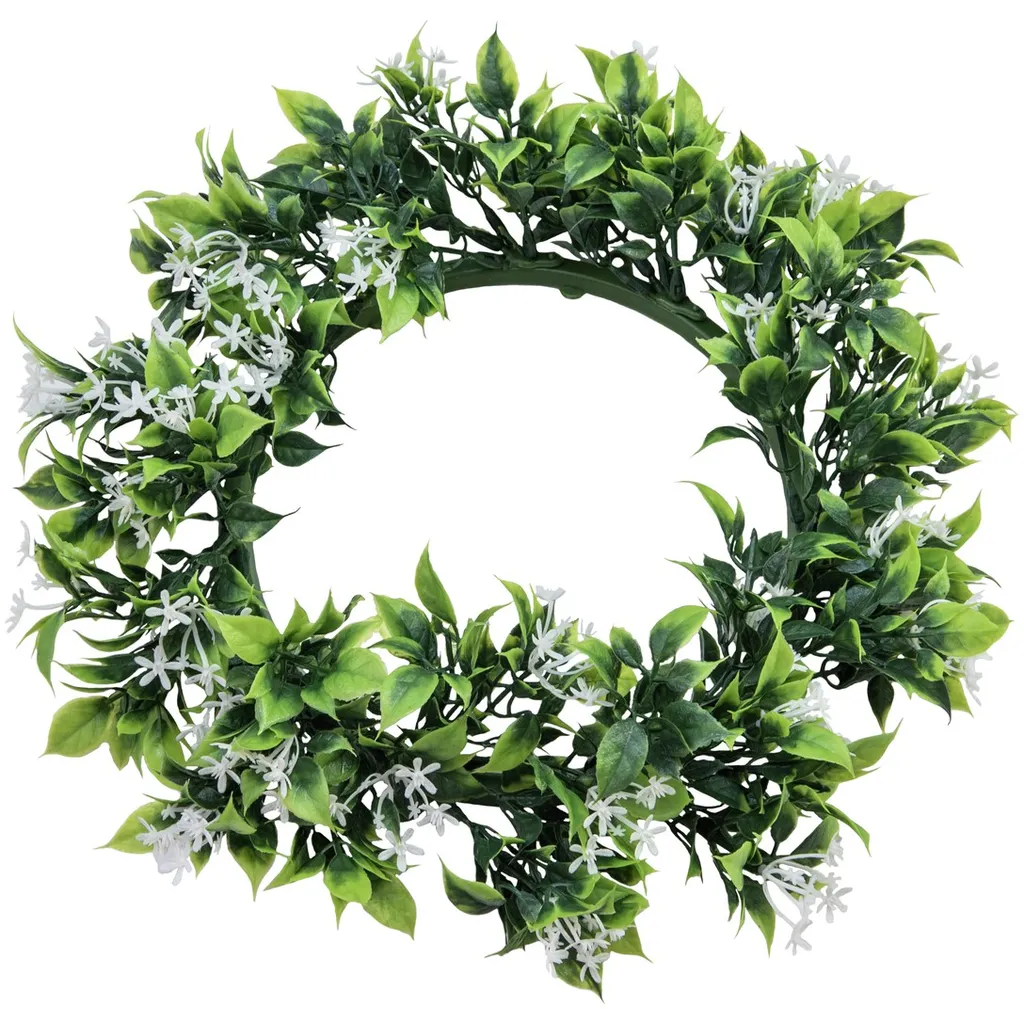Couronne de Jasmin Artificielle 30cm : Déco Durable sans Entretien