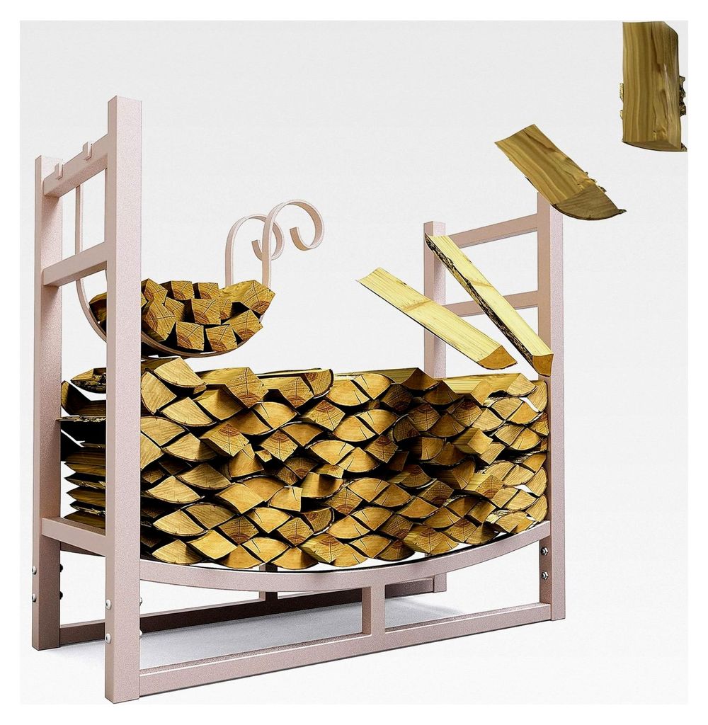 Kaminholzregal aus Metall 84x33x76 für Innen und Außen verzinkt