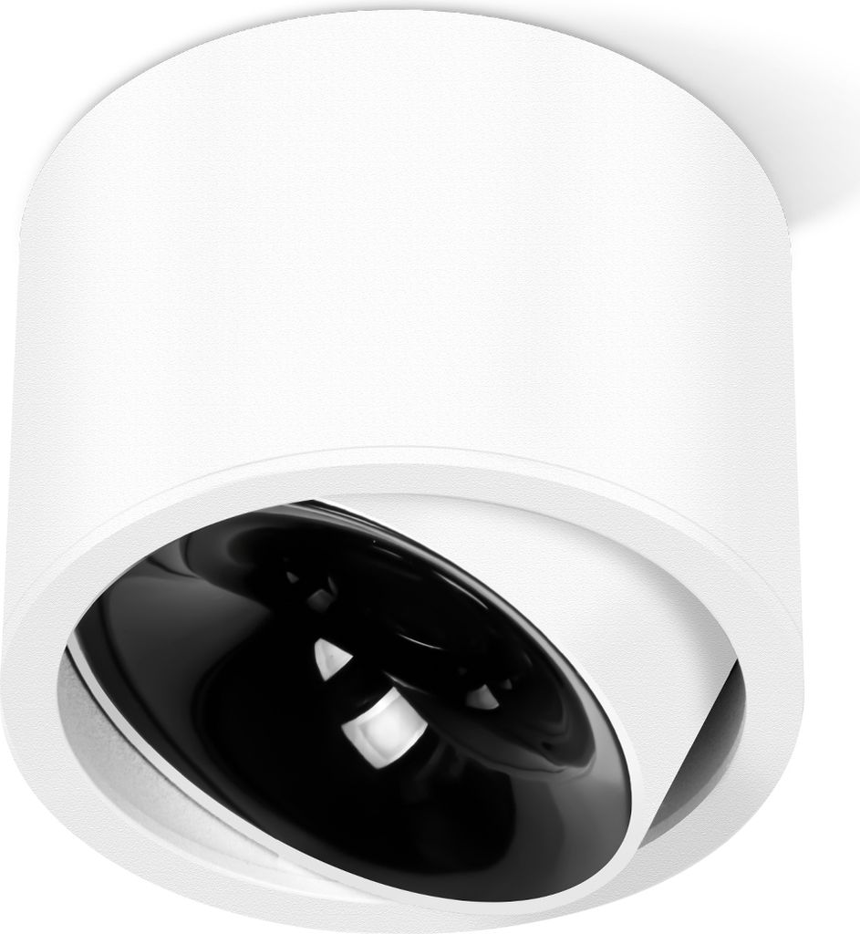 CMYbabee LED Aufbaustrahler Deckenstrahler, 7W 230V Deckenleuchte warmweiß 3000K, Aufbauspot Rund Aufbauleuchte Deckenlampe, Aluminium, Weiß, 1Stück
