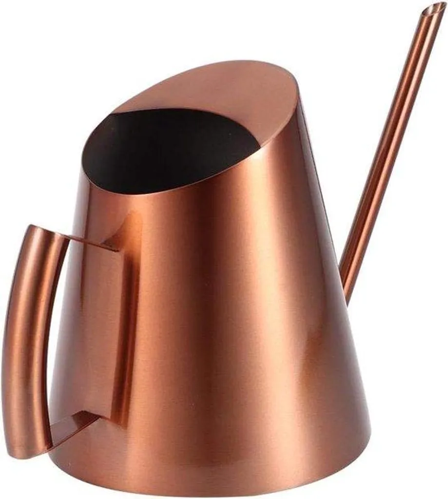 Arrosoir à long bec verseur inox or rose pour un arrosage de précision